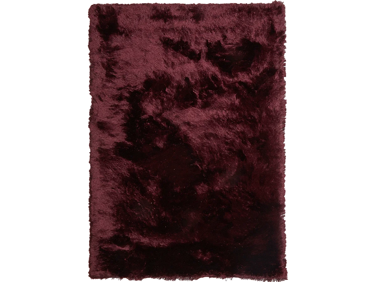 Tapis shaggy 200x290 rectangle fait main violet motif uni SG FIN