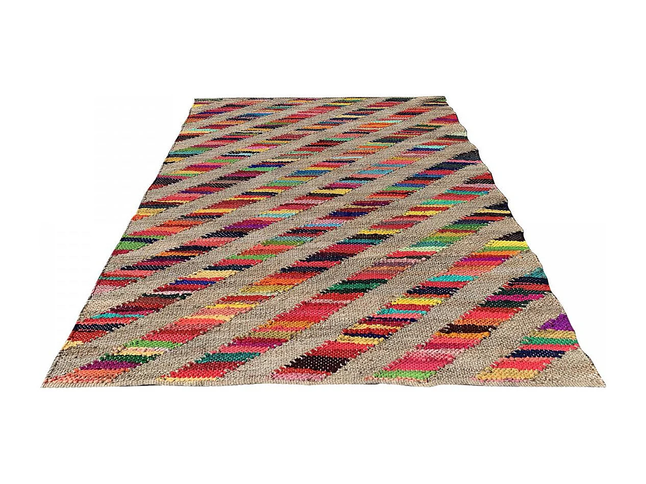 Tapis en jute 240x340 fait à la main multicolore RAINBOWA