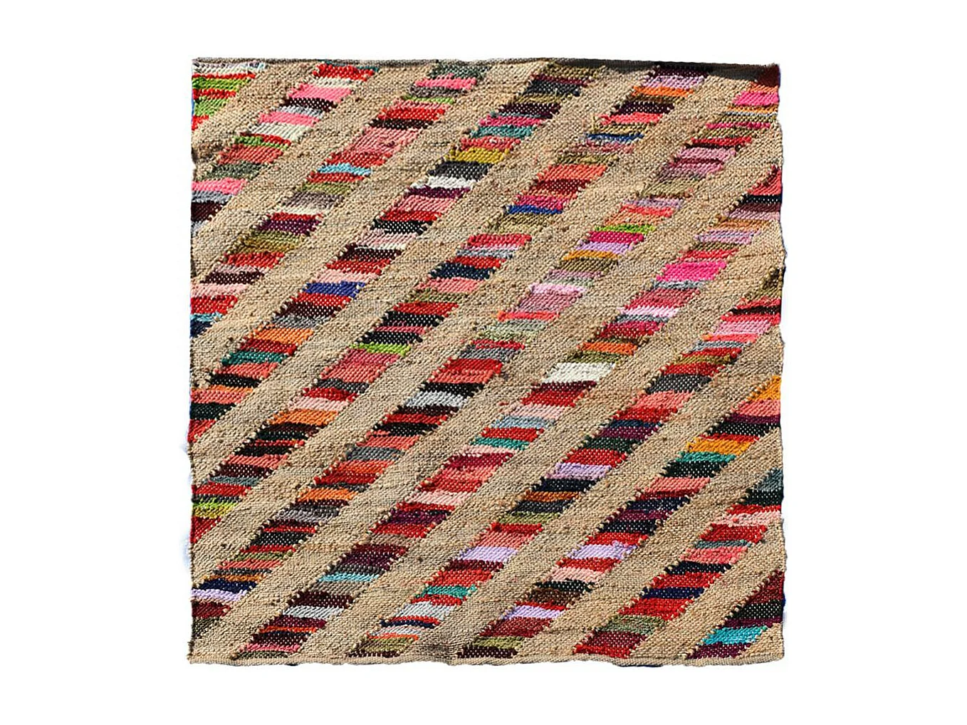 Tapis en jute 240x340 fait à la main multicolore RAINBOWA