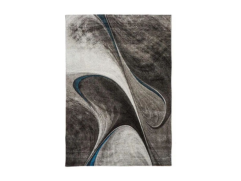 tapis salle à manger 240x340 tissé noir rectangle motif géométrique LYN8 MADILA