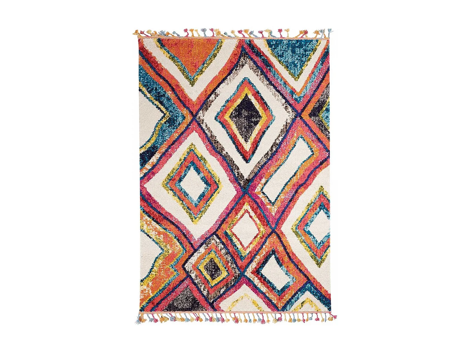 Tapis berbère 40x60 tissé motif ethnic LYN5 OURIKA D violet