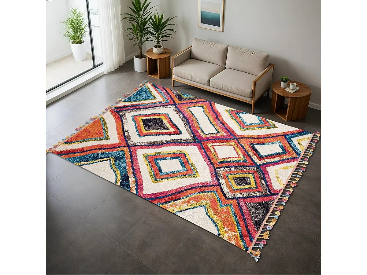 Tappeto berbero 40x60 tessuto modello etnico OURIKA viola