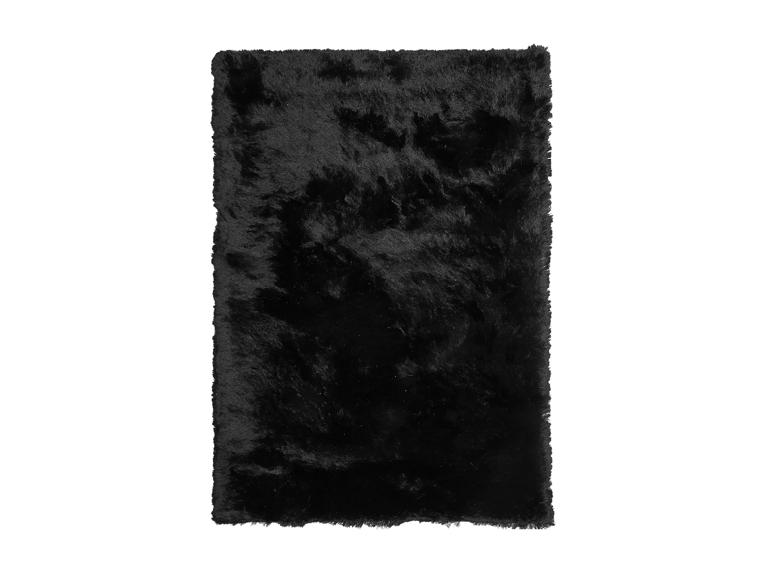 Tappeto Shaggy 120x180 rettangolo fatto a mano nero tinta unita SG FIN