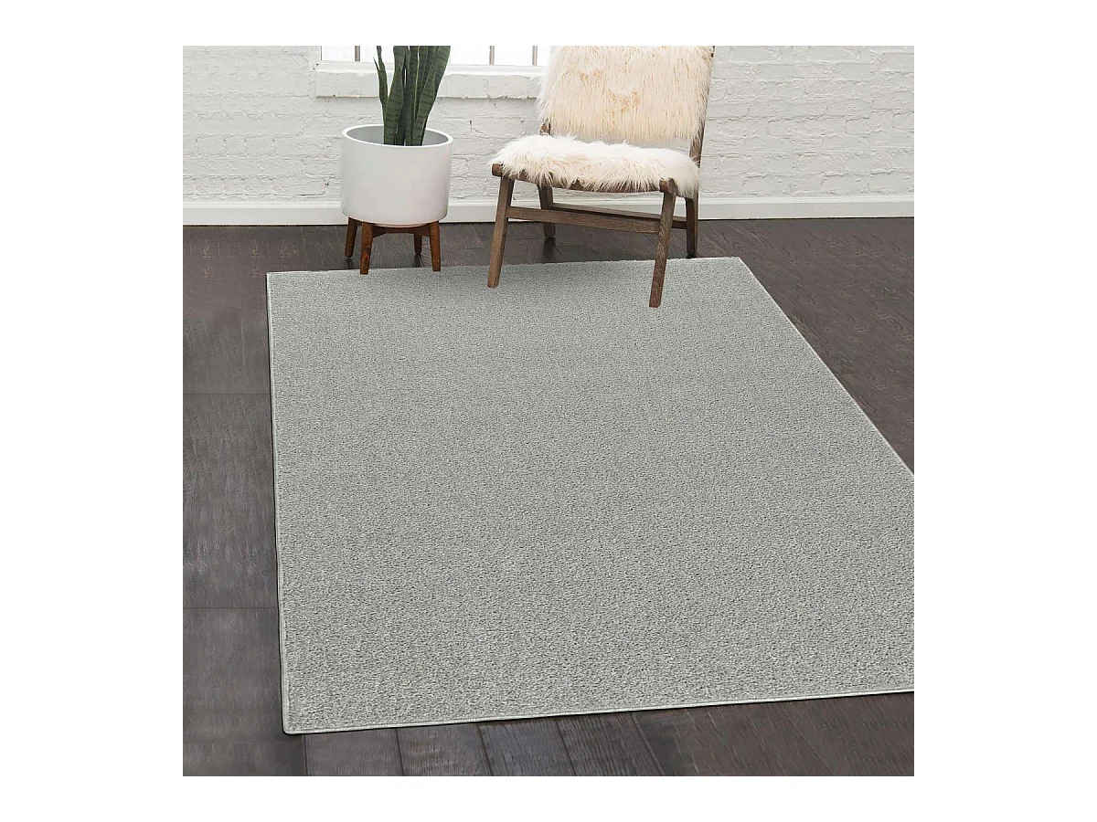 tapis salon 200x290 tissé crème rectangle motif uni SOULA