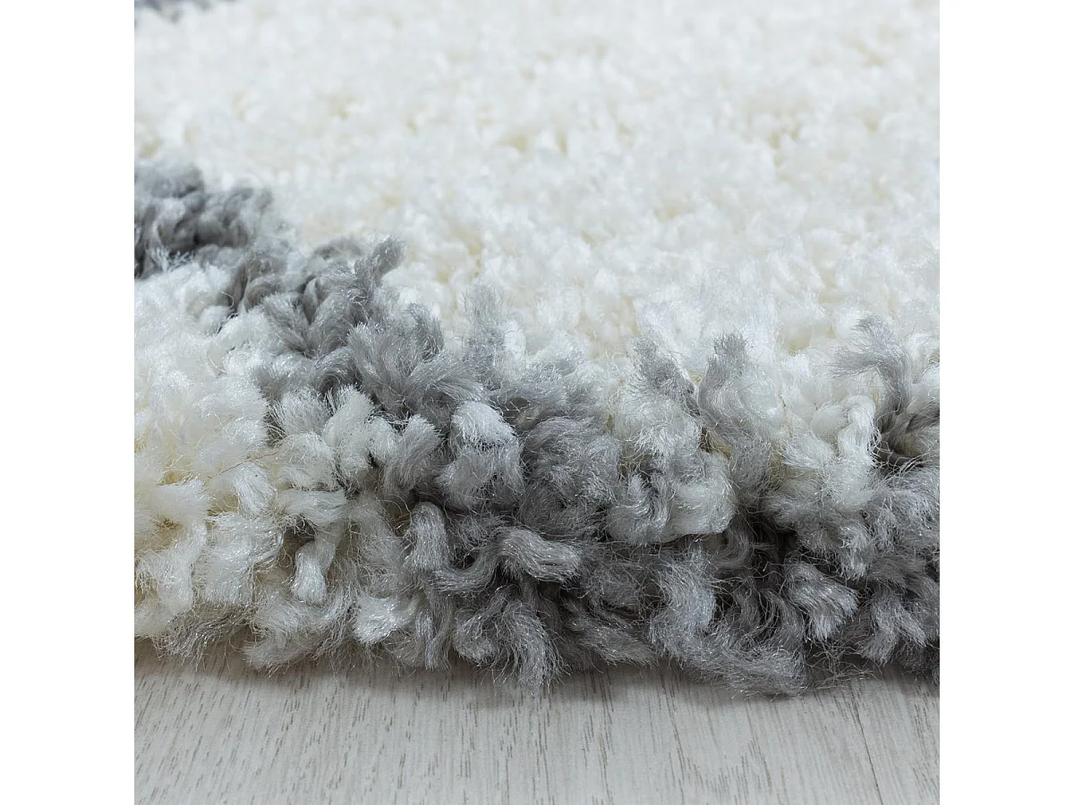 Tapis shaggy 200x290 rectangle tissé crème motif scandinave SCANDINAV A