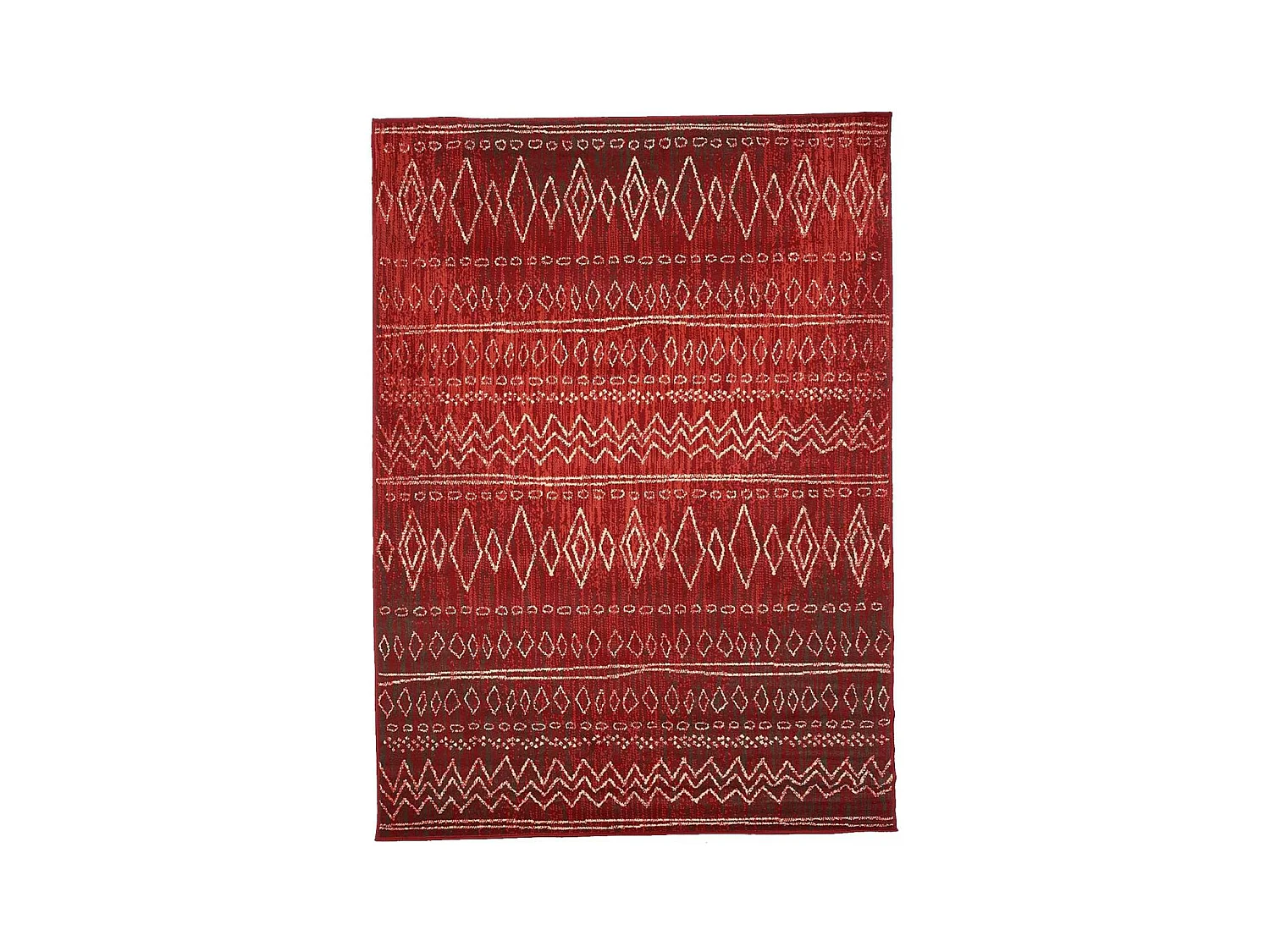 Tapis berbère 60x110 tissé motifs tribaux LYN1 BERBI rouge