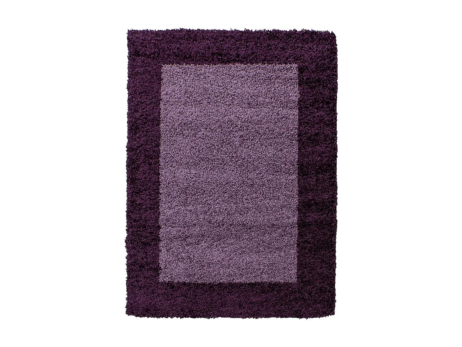 Tappeto Shaggy a pelo lungo 200x290 rettangolo intrecciato viola e viola