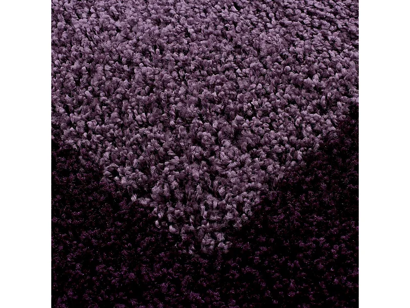 Tapis poils longs shaggy 200x290 rectangle tissé violet et pourpre