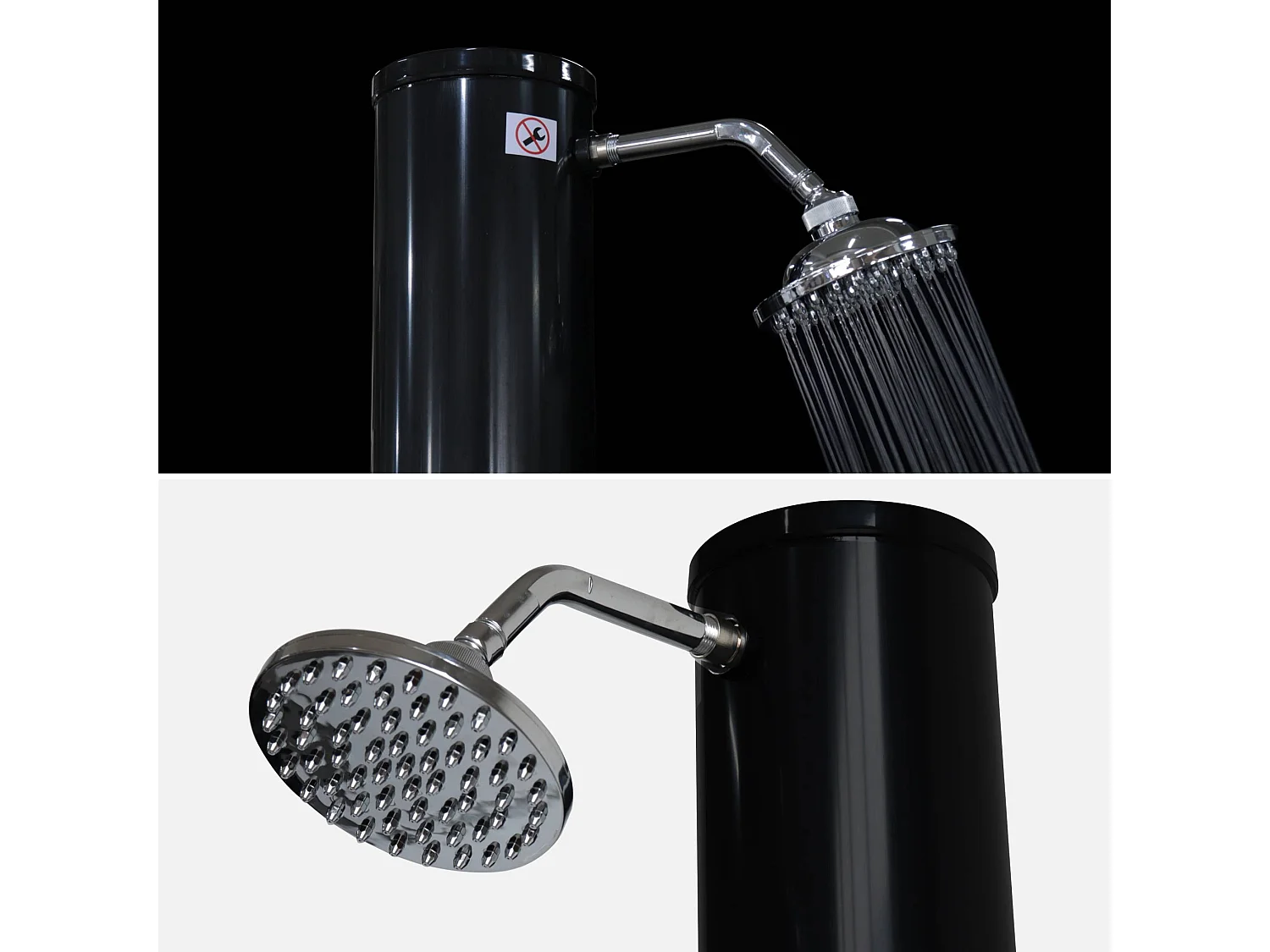 Douche solaire d'extérieur Gutta pour piscine. terrasse. jardin avec mitigeur. robinet et réservoir de 38L