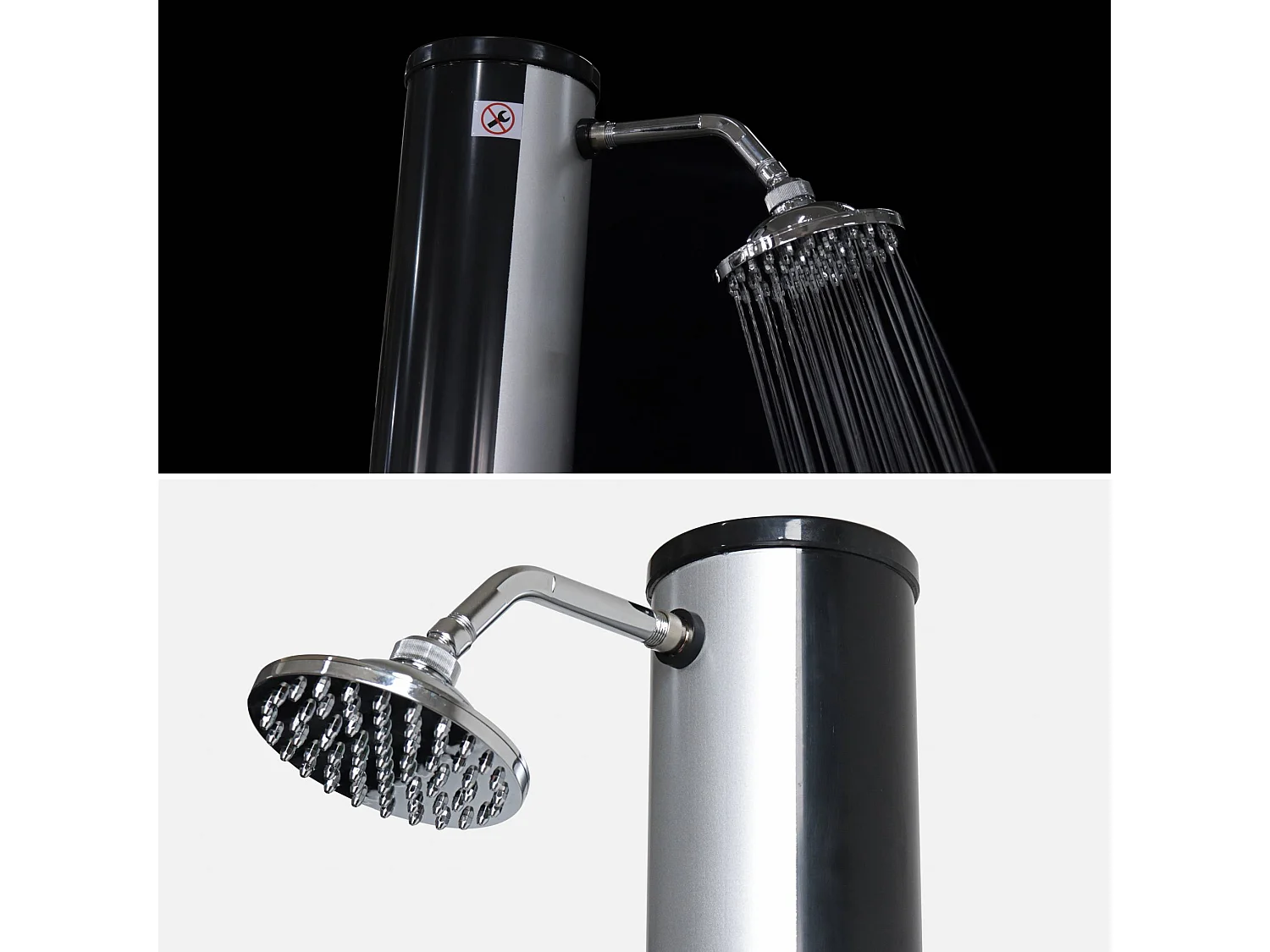 Douche solaire d'extérieur Gutta pour piscine. terrasse. jardin avec mitigeur. robinet et réservoir de 38L