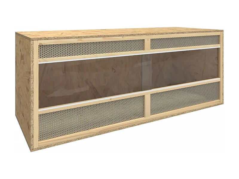 Terrarium Bois d'Ingénierie 120x50x50 cm pour Reptiles - Résistant à la Chaleur et à l'Humidité