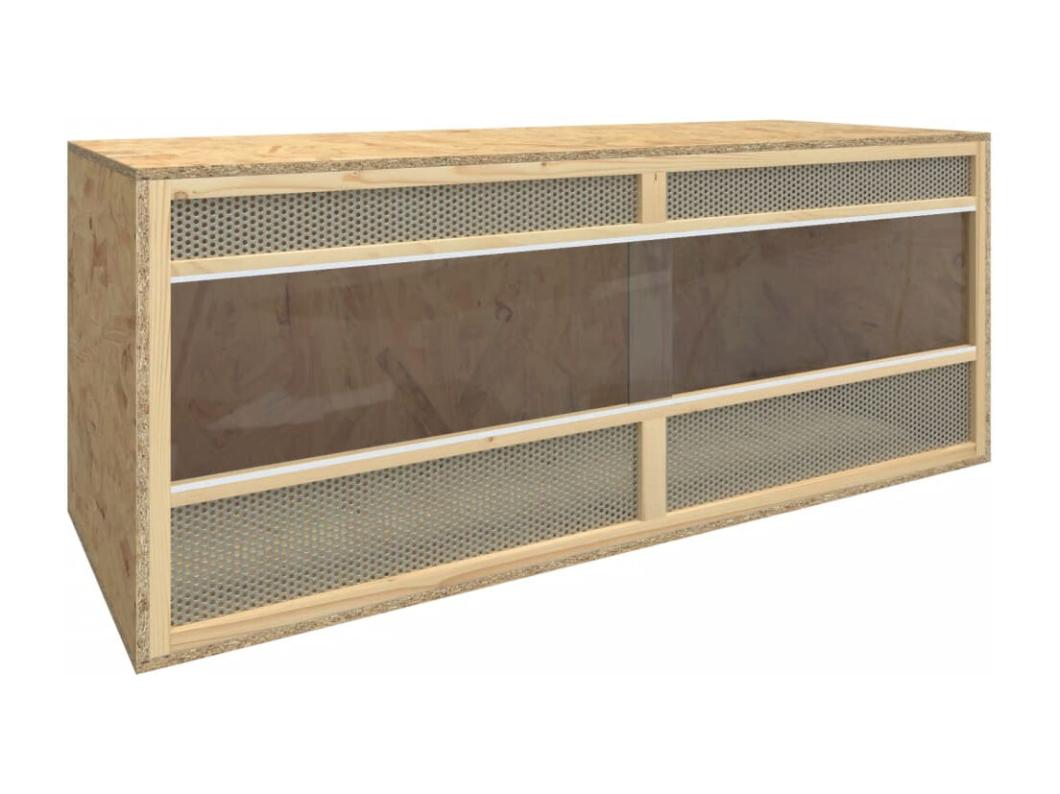 Terrario in Legno Ingegnerizzato 120x50x50 cm per Rettili - Resistente al Calore e all'Umidità