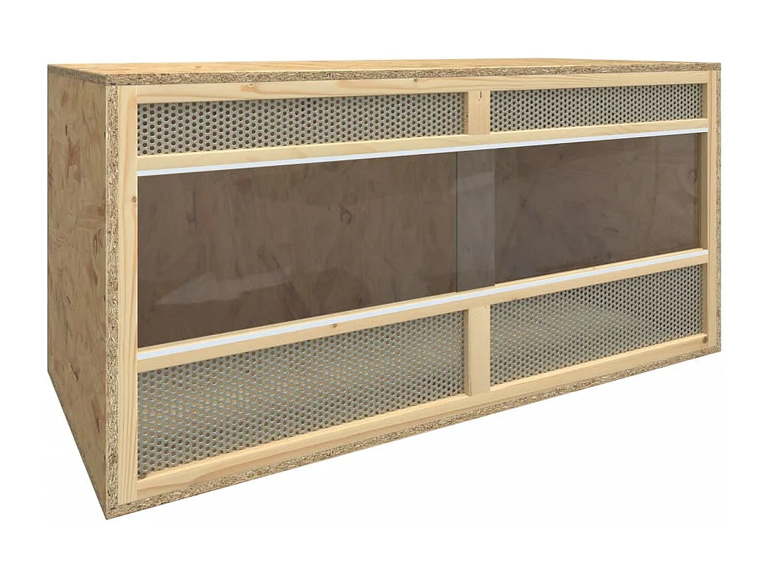 Terrario in Legno Ingegnerizzato 100x47x47 cm per Rettili - Resistente al Calore e all'Umidità