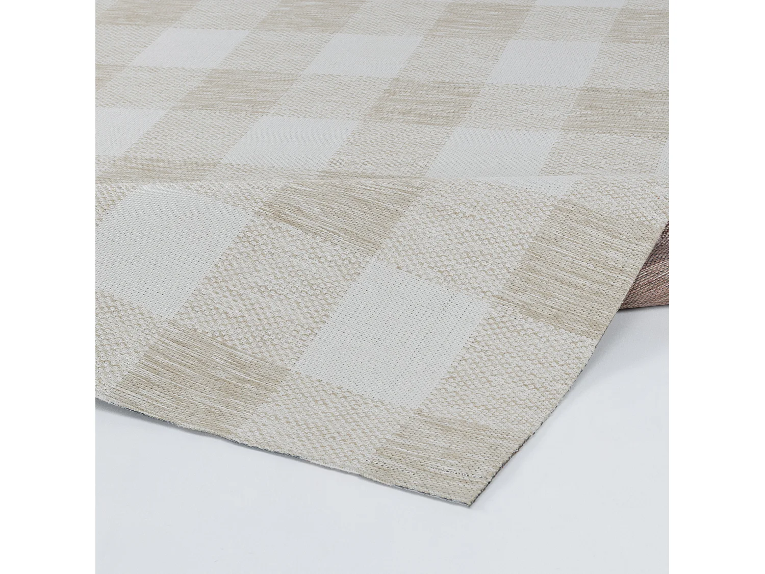 Buitenkleed met Ruiten - Balkon, Terras, Keuken Tapijt - LichtBeige/Ivoor - 200x275cm - BIDDI