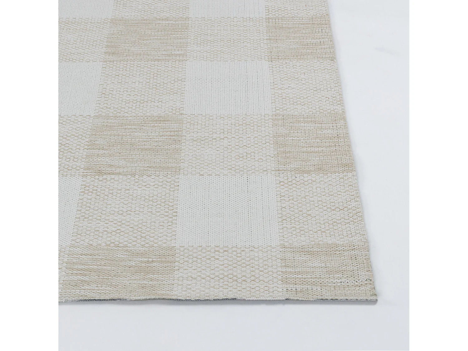 Buitenkleed met Ruiten - Balkon, Terras, Keuken Tapijt - LichtBeige/Ivoor - 200x275cm - BIDDI