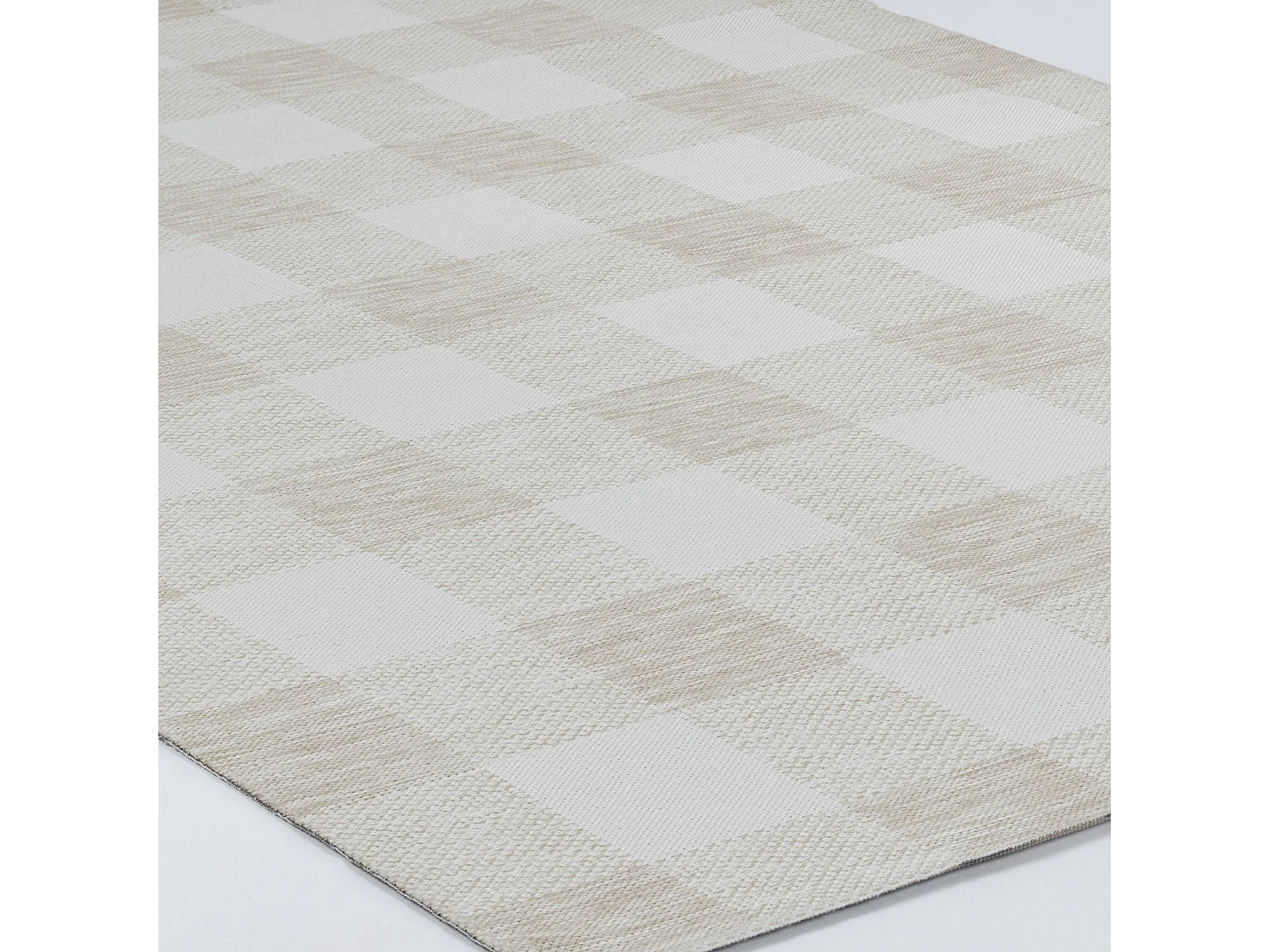 Buitenkleed met Ruiten - Balkon, Terras, Keuken Tapijt - LichtBeige/Ivoor - 200x275cm - BIDDI