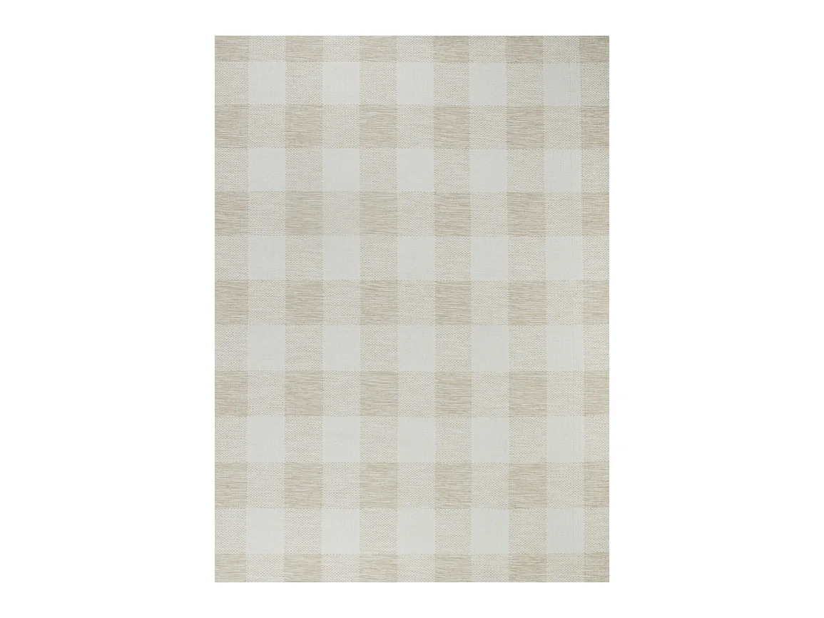 Tapis d'Extérieur/Intérieur à Carreaux - Beige Clair/Ivoire - 200x275cm - BIDDI