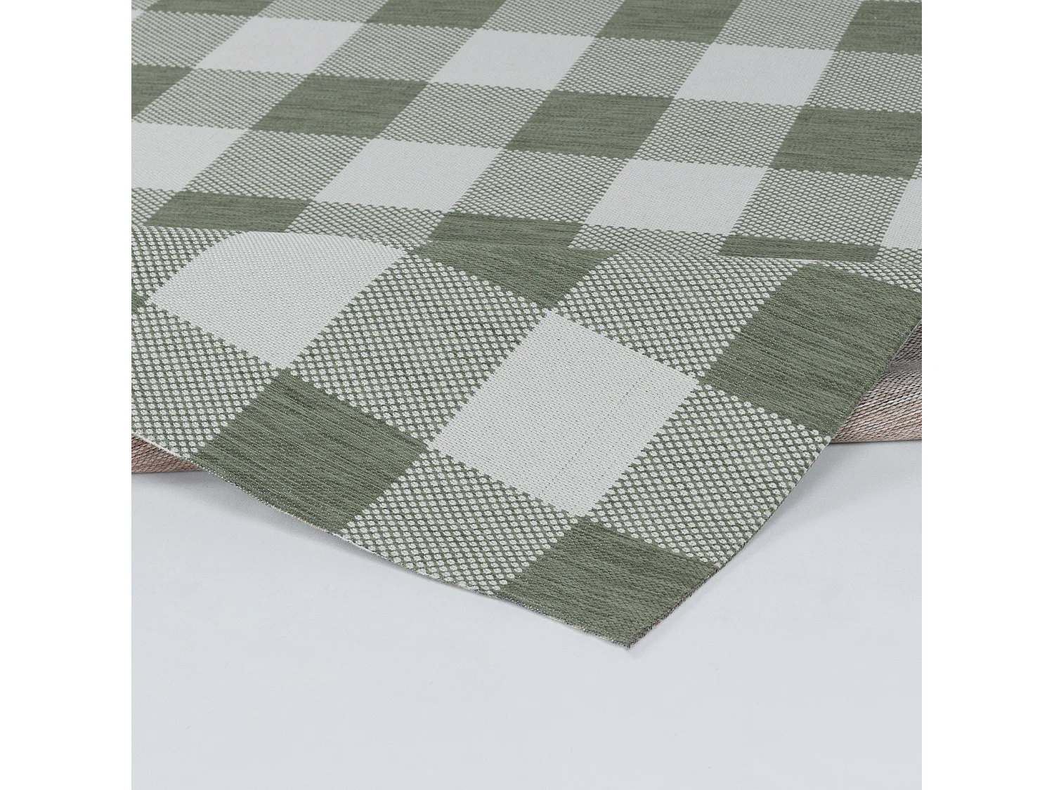 Tappeto Esterno/Interno a Quadri - Verde/Avorio - 200x275cm - BIDDI