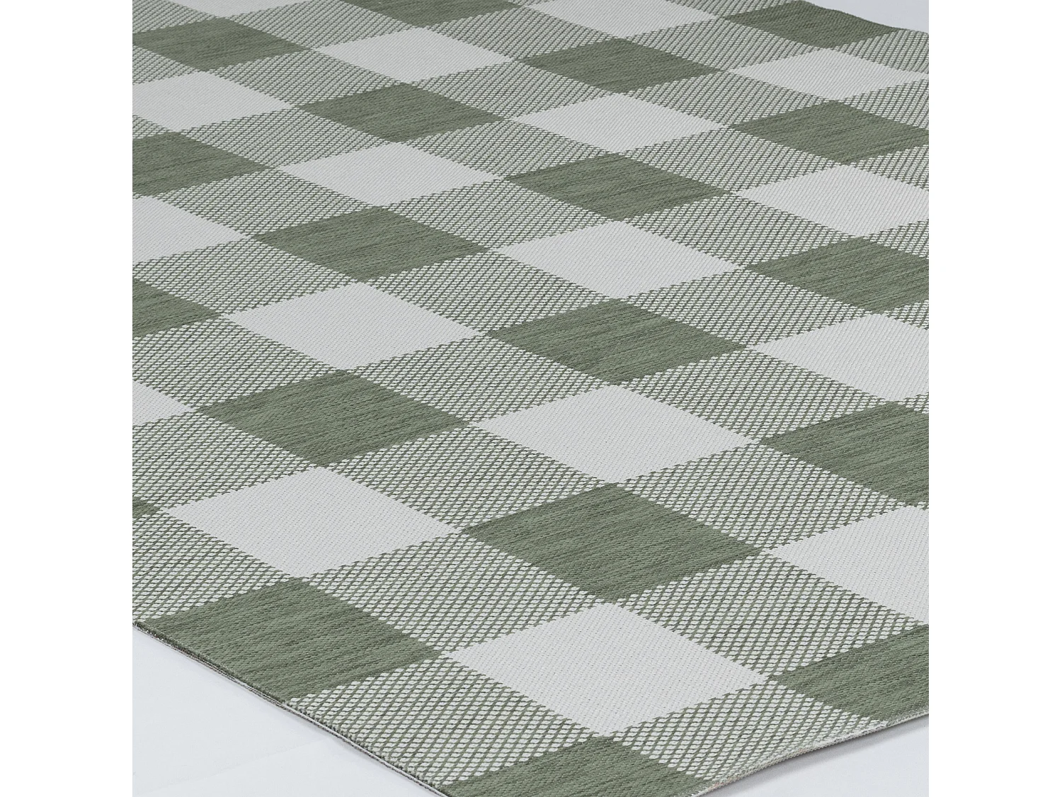 Tappeto Esterno/Interno a Quadri - Verde/Avorio - 200x275cm - BIDDI
