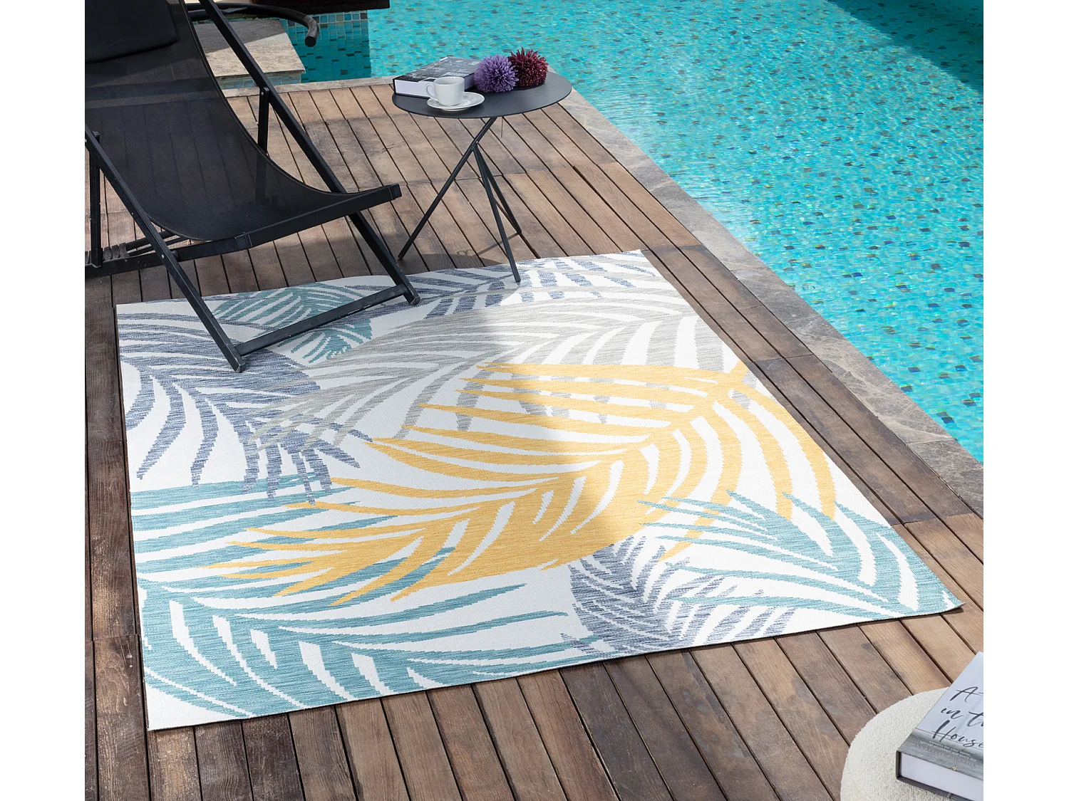 Boho Buitenkleed - Balkon, Terras, Keuken Tapijt - Meerkleurig/Blauw - 160x213cm - MOUNA