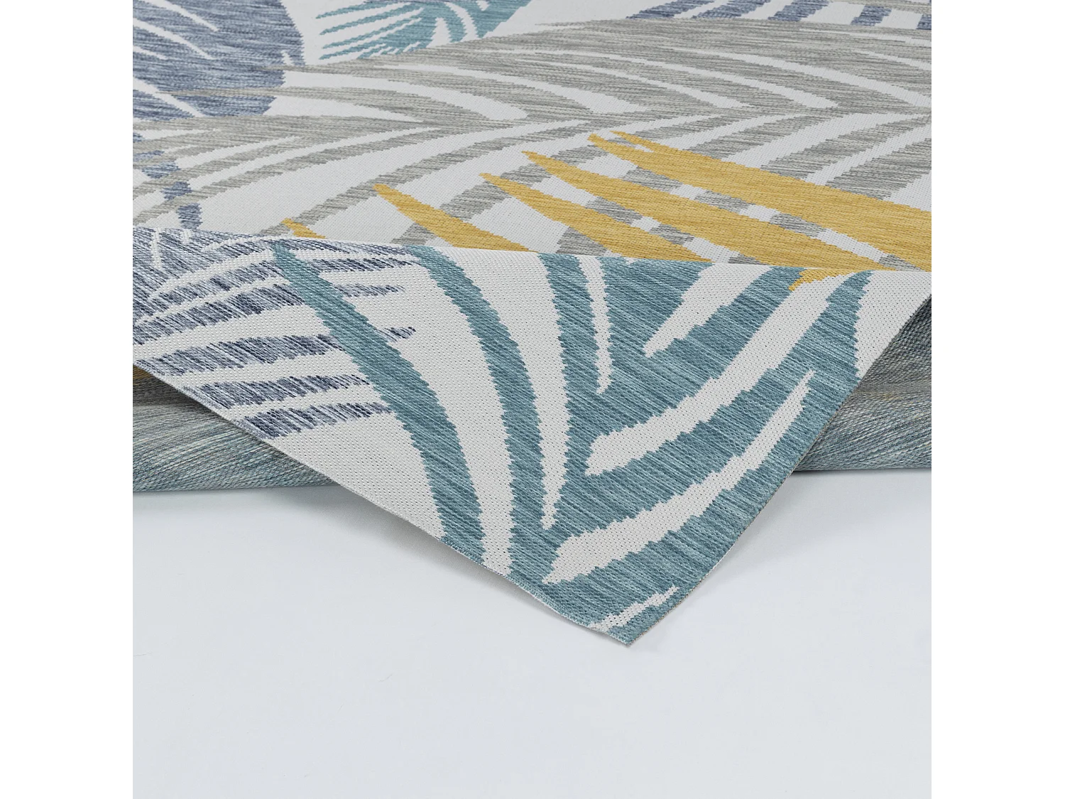 Boho Buitenkleed - Balkon, Terras, Keuken Tapijt - Meerkleurig/Blauw - 160x213cm - MOUNA