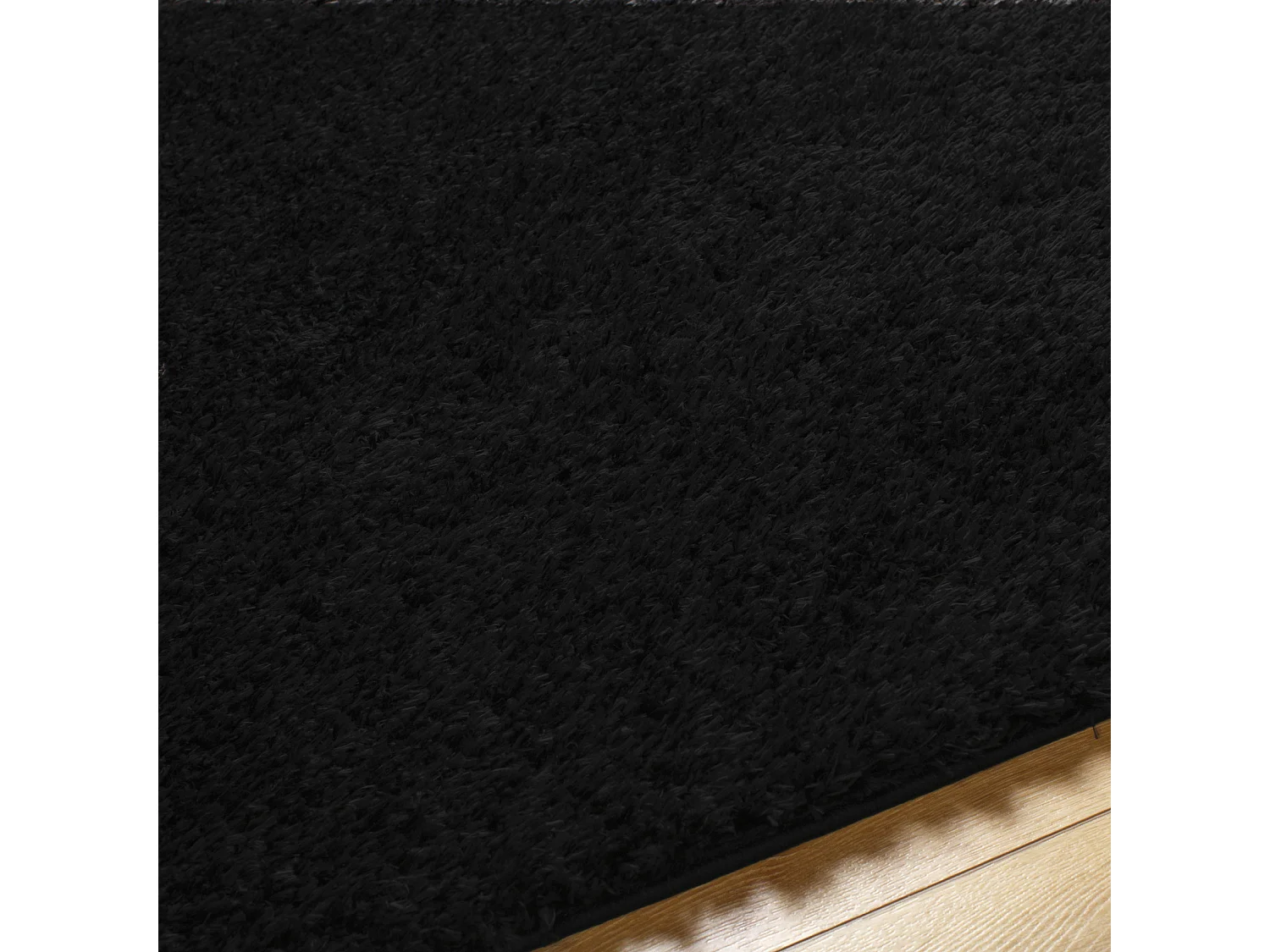 Zacht Hoogpolig Shaggy Tapijt - Zwart - 200x275cm - SOSO