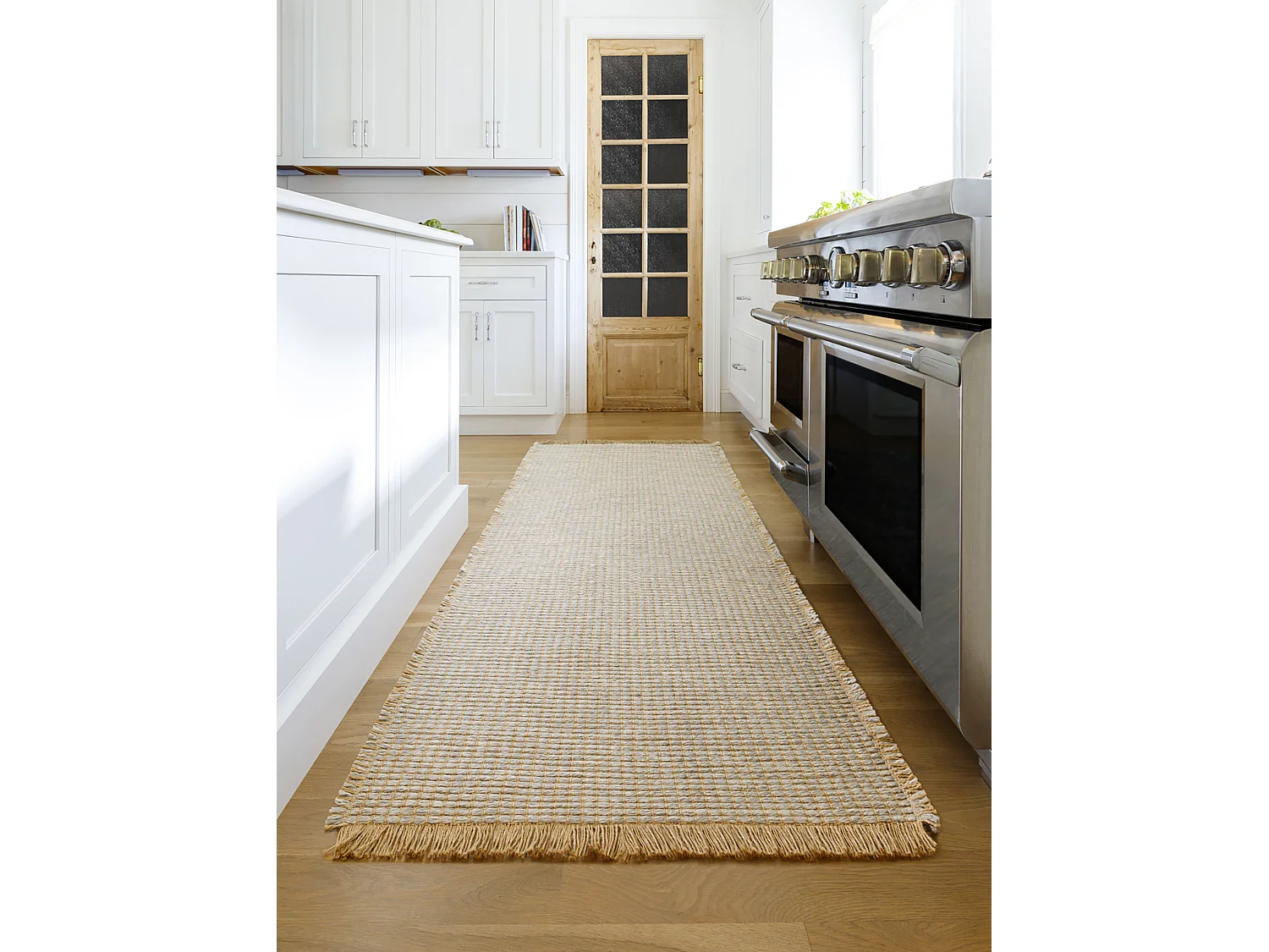 Boho Jute Tapijt - LichtKastanje/Grijs - 80x220cm - PAVI