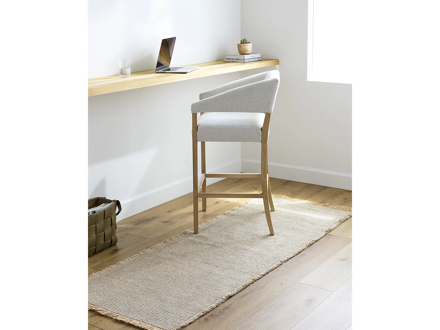 Boho Jute Tapijt - LichtKastanje/Grijs - 80x220cm - PAVI