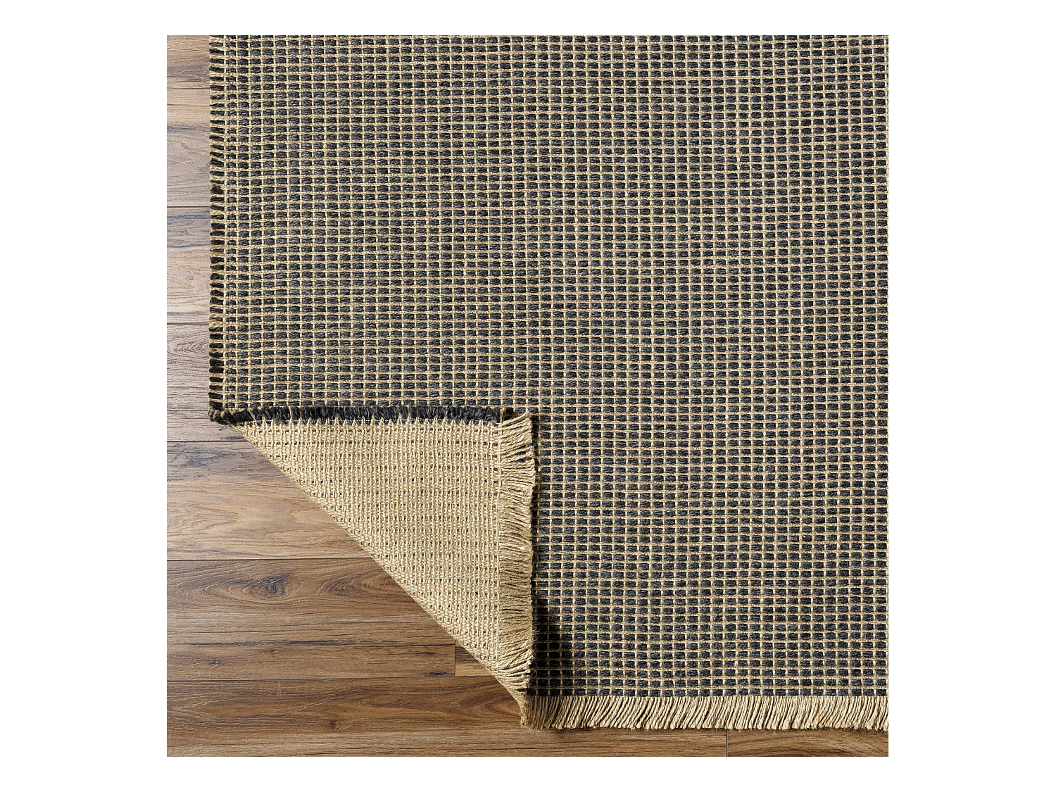 Boho Jute Tapijt - LichtKastanje/Zwart - 160x213cm - PAVI