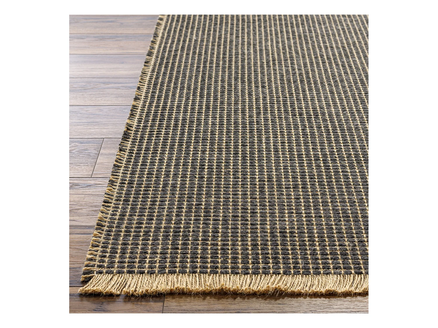 Boho Jute Tapijt - LichtKastanje/Zwart - 160x213cm - PAVI