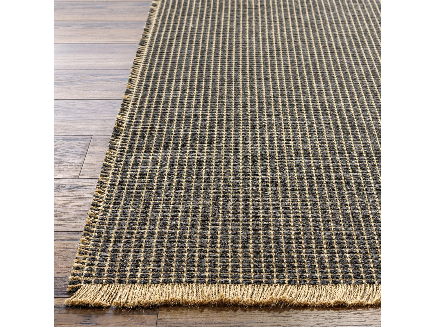 Becki Owens x LivablissTapis de Couloir Bohème en Jute - Marron Clair/Noir - 80x220cm - PAVI