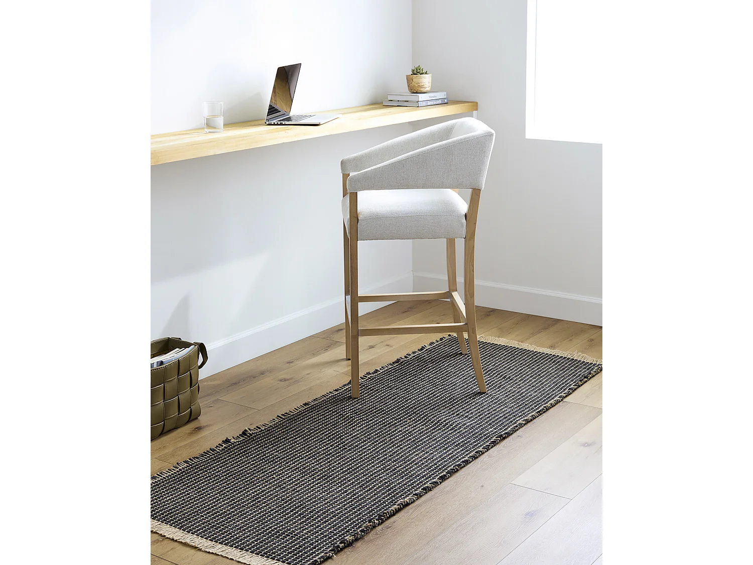 Becki Owens x LivablissTapis de Couloir Bohème en Jute - Marron Clair/Noir - 80x220cm - PAVI