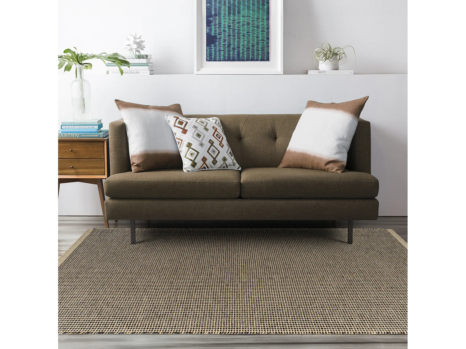 Boho Jute Tapijt - LichtKastanje/Zwart - 200x275cm - PAVI