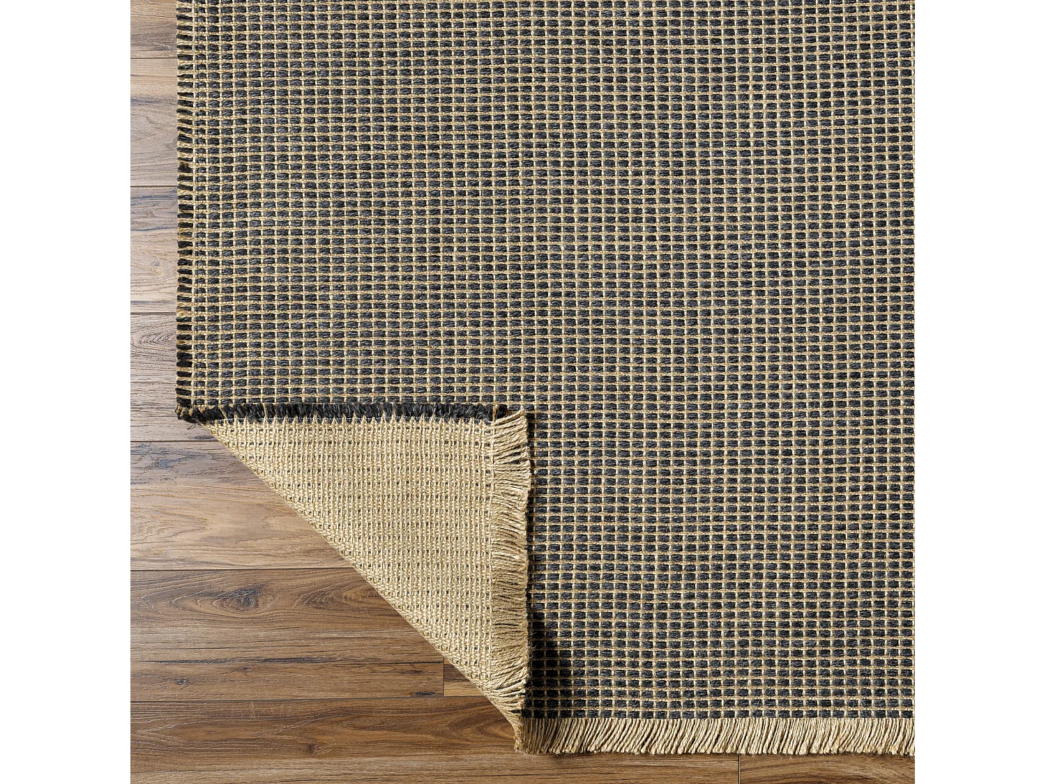 Boho Jute Tapijt - LichtKastanje/Zwart - 200x275cm - PAVI