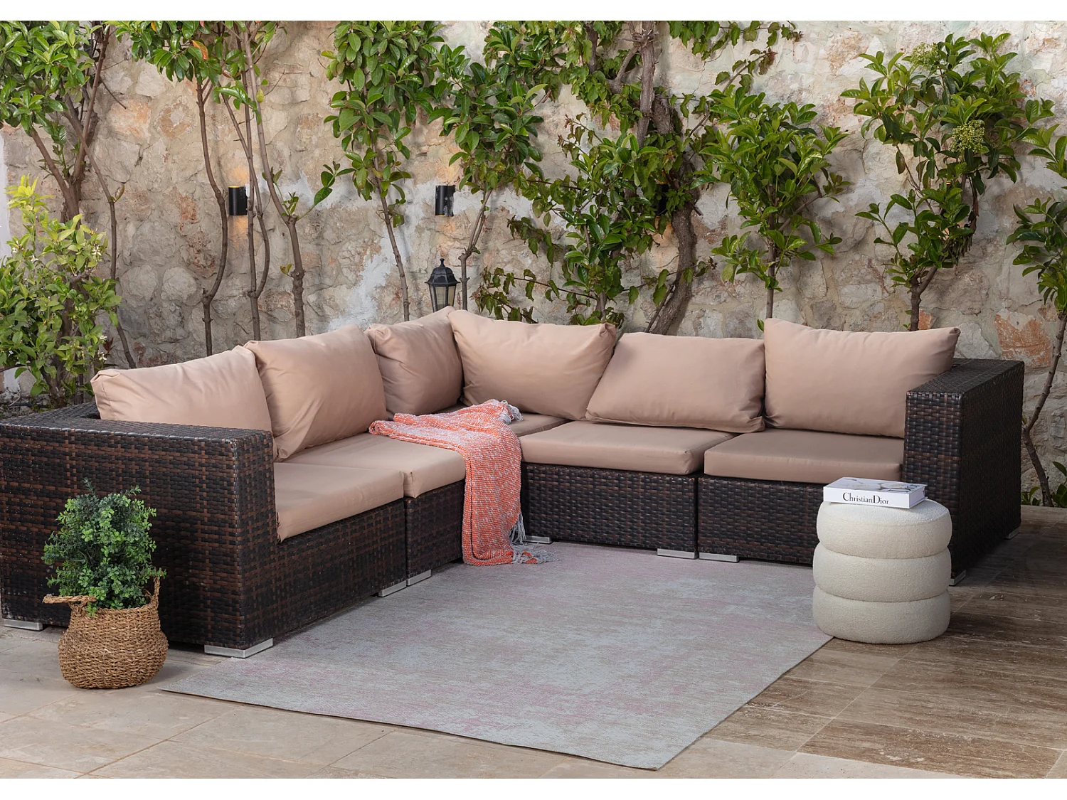 Modern Buitenkleed - Balkon, Terras, Keuken Tapijt - Beige/Paars - 200x275cm - SHINO