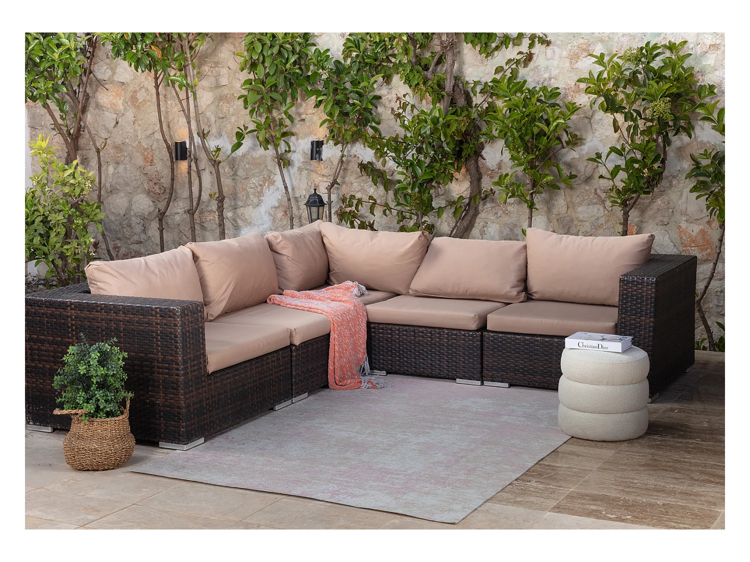 Modern Buitenkleed - Balkon, Terras, Keuken Tapijt - Beige/Paars - 200x275cm - SHINO