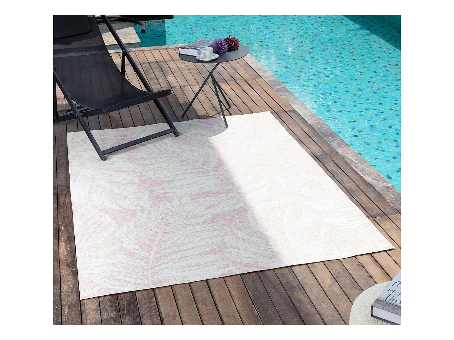 Boho Buitenkleed - Balkon, Terras, Keuken Tapijt - Beige/Paars - 160x213cm - MIKKA