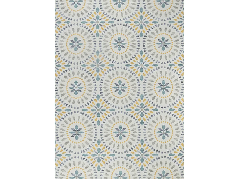 Tapis d'Extérieur/Intérieur Bohème - Bleu/Jaune Moutarde - 200x275cm - DHENA