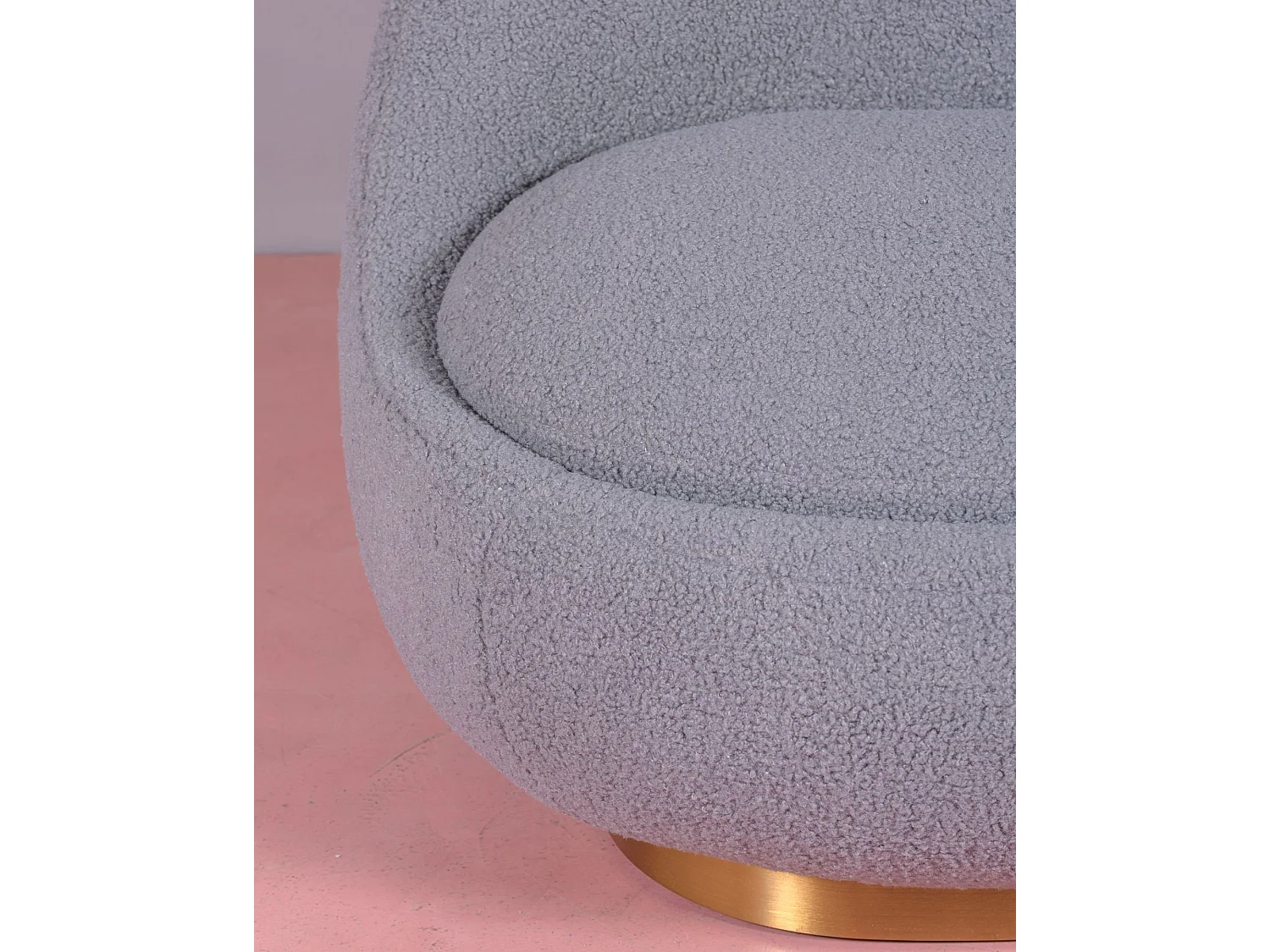 Fauteuil pivotant design garni de coton - Corsica - Gris