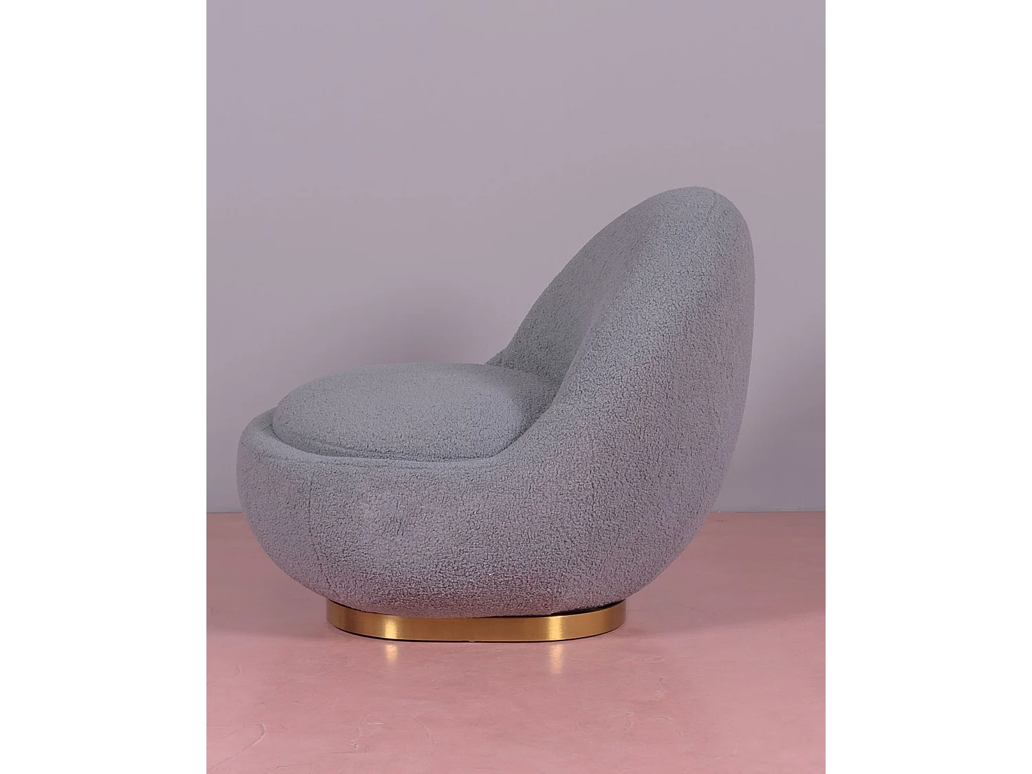 Fauteuil pivotant design garni de coton - Corsica - Gris