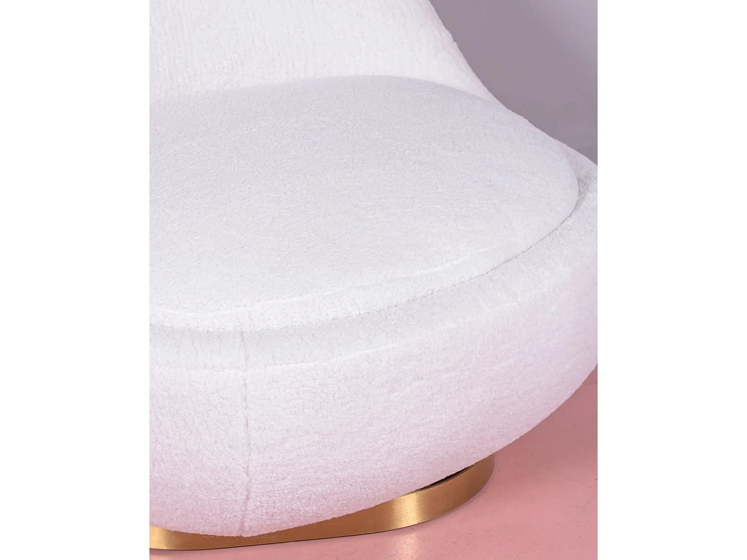 Poltrona giratório de design estofado em algodão - Corsica - Branco