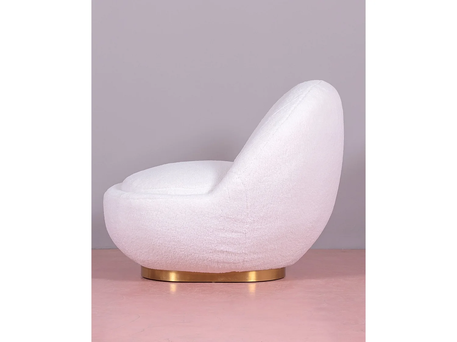 Poltrona giratório de design estofado em algodão - Corsica - Branco