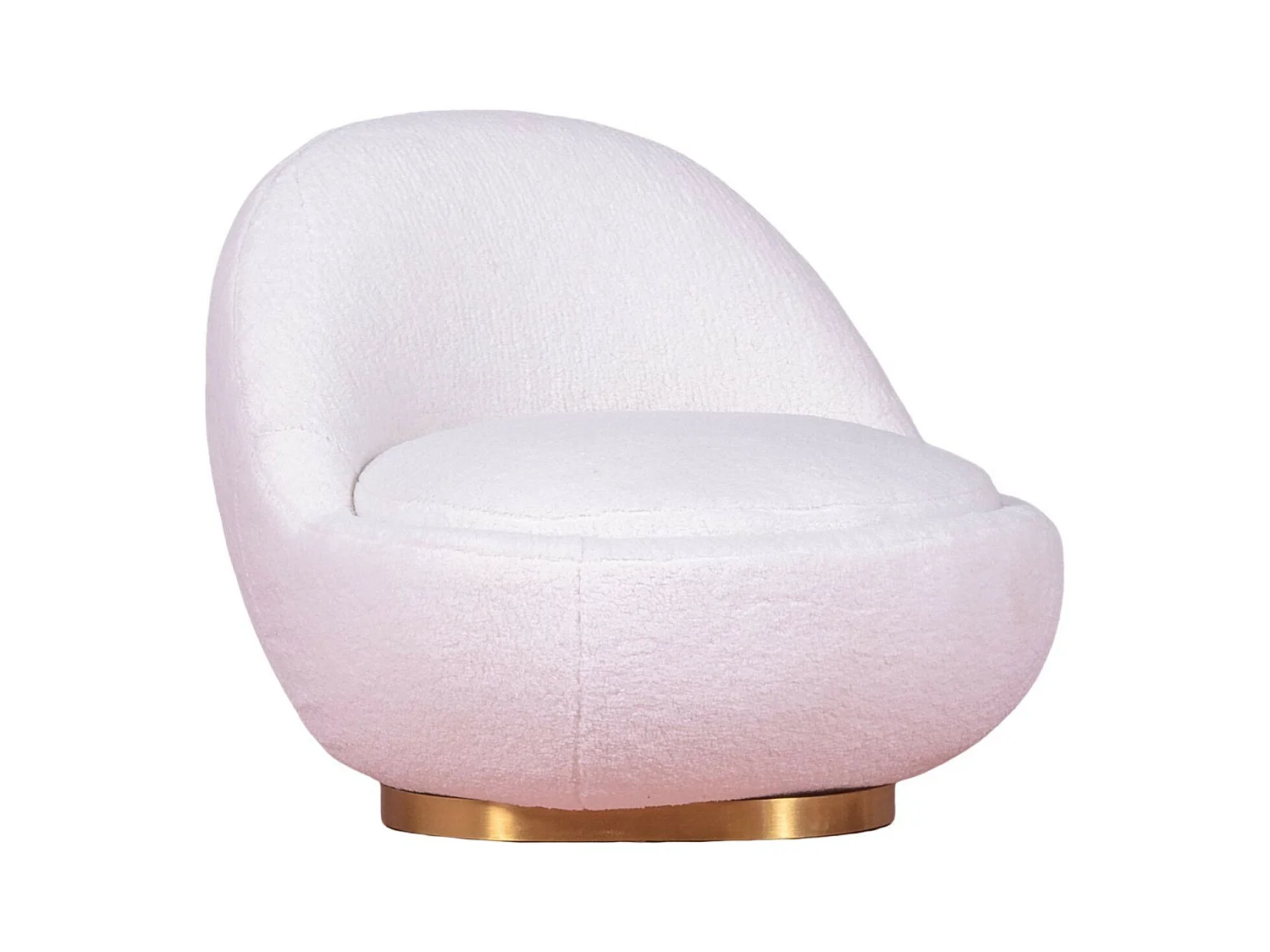 Fauteuil pivotant design garni de coton - Corsica - Blanc