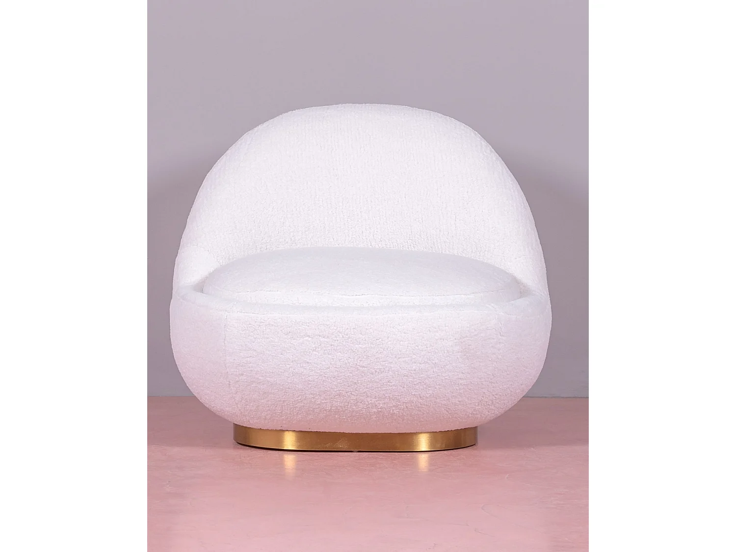 Design draaifauteuil bekleed met katoen - Corsica - Wit