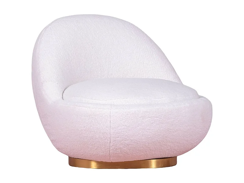 Fauteuil pivotant design garni de coton - Corsica - Blanc