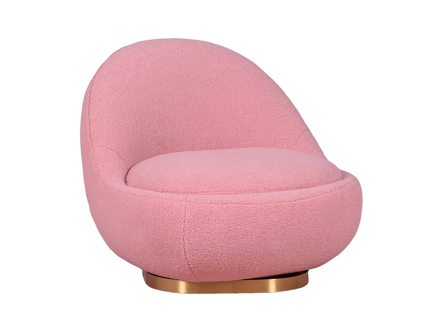 Fauteuil pivotant design garni de coton - Corsica - Rose
