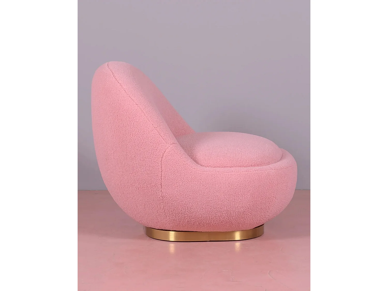 Design draaifauteuil bekleed met katoen - Corsica - Roze