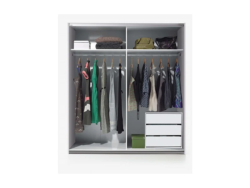 Commode 3 tiroirs aggloméré blanc 60x57x44cm