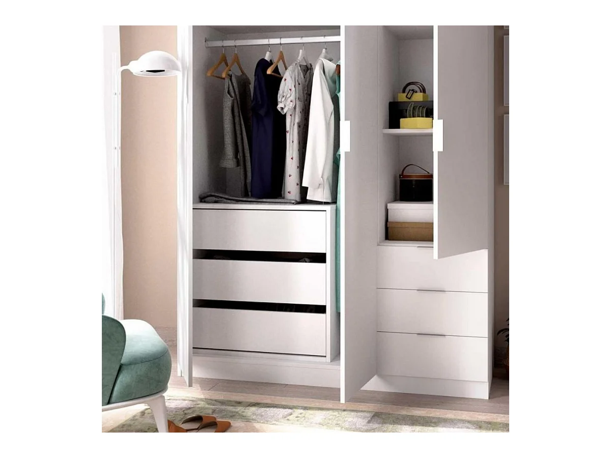 Kommode 3 Schubladen weiß 60x57x44cm