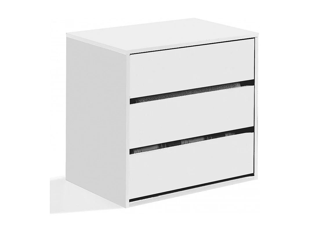 Cómoda 3 gavetas aglomerado branco 60x57x44cm